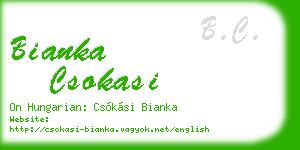 bianka csokasi business card