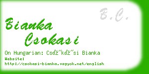 bianka csokasi business card